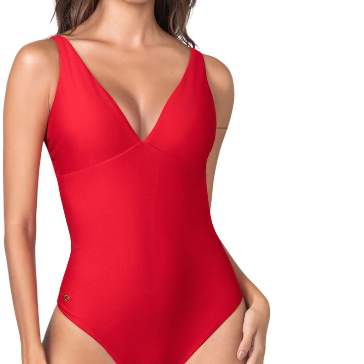 Backless shaping swimsuit red