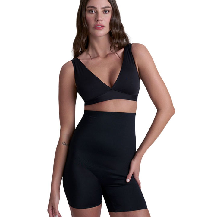 invisible high waist short bye bra black front