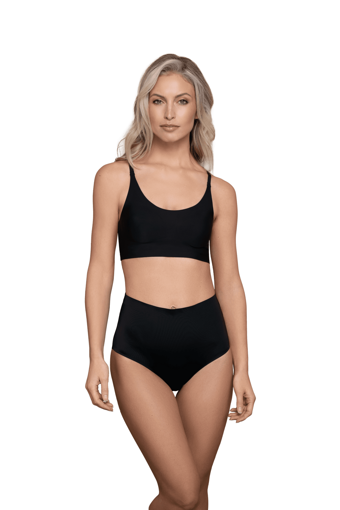 invisible mid waist brief black