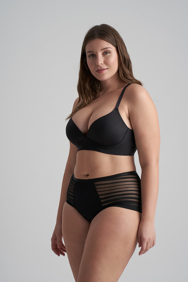 Period High Brief Lace | Black