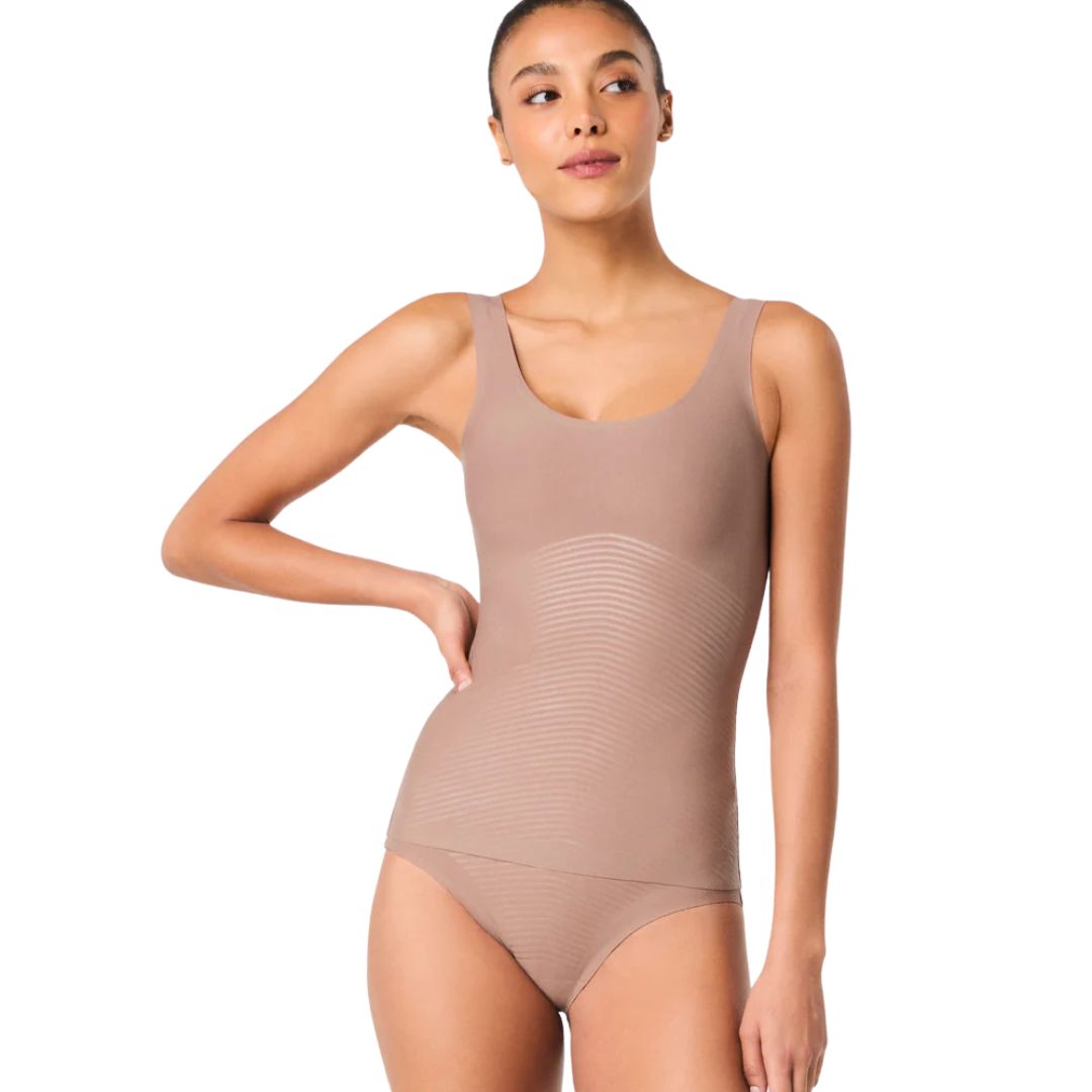 Spanx Supima cotton tank dark nude