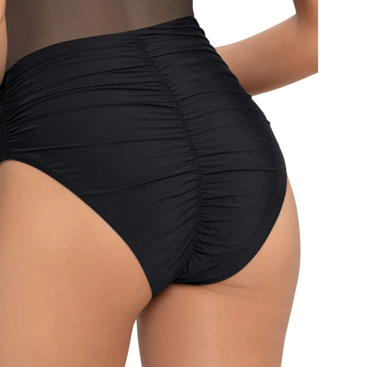 Swimsuit Asymmetrical with Mesh  | Black