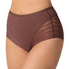 lace stripe slip brown