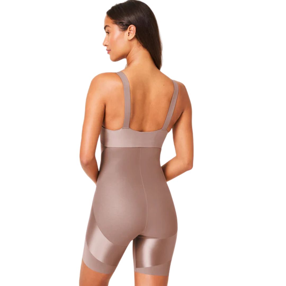 Satin-X™ High-Waisted Mid-Thigh Short Dark Nude back