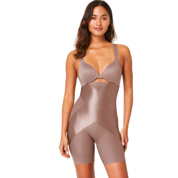 Satin-X™ High-Waisted Mid-Thigh Short | Dark Nude