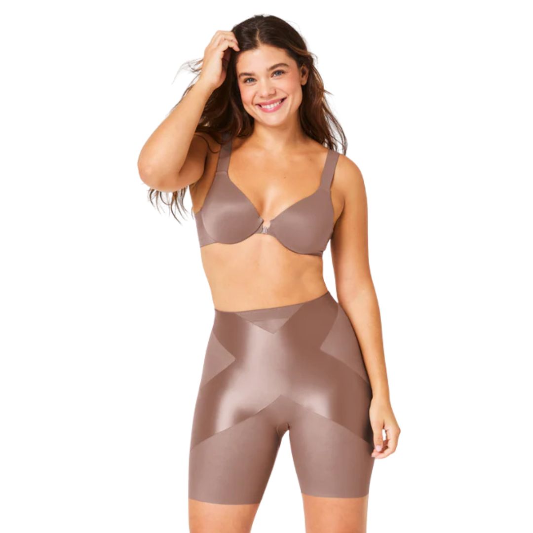 Satin-X™ Mid-Thigh Short | Dark Nude